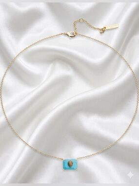NWT Kurt Geiger Turquoise Eagle Head Pendant Necklace